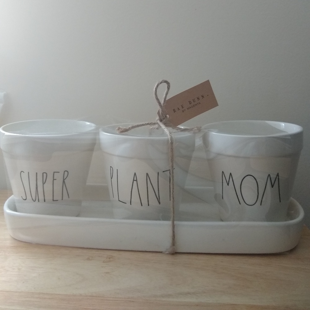 Rae Dunn super plant mom planters